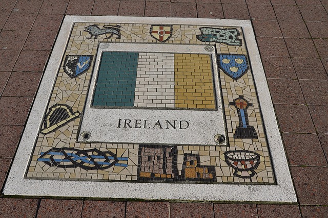 A paper with the Ireland flag on it